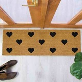 Artsy Mats Artsy Mats Natural and Black Hearts Patio Doormat