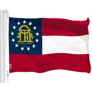 G128 Georgia GA State Flag | 3x5 ft | Liteweave Pro Series Trykt 150D Polyester | Indend?rs/udend?rs livlige farver messing grommets tykkere og m
