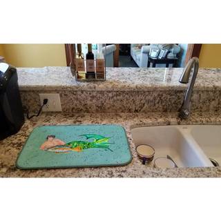 """" Caroline's Treasures Merman Dish Drying Mat 14 """" """" X 21 """" """" Multicolor """"