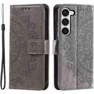 Samsung Galaxy S23 5G Mandala Series Etui med Pung - Grå