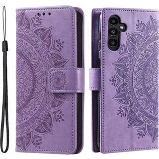 Samsung Galaxy A34 5G Mandala Series Etui med Pung - Lilla