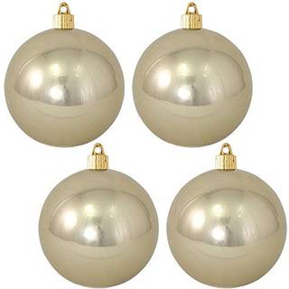 Jul af Krebs 4 """" (100 mm) Shiny Champagne Gold [4 stykker] Solid kommerciel kvalitet indendørs og udendørs knustproof plast UV og vandbestandig
