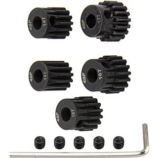 5Pack ShareGoo Steel 48P 3.175mm Pinion Gear sætter 13t 14t 15t 16t 17t Fit 3.175mm (1/8-tommer) Skaftkompatibel med Arrma HPI Kyosho Losi Axial