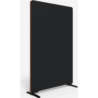 Lintes Edge Floor skærmvæg 100x150cm sort med orange liste
