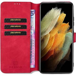 DG-Ming Wallet 3-kort Samsung Galaxy S21 Ultra  - rød