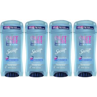 Secret Outlast Klar Gel Antiperspirant Deodorant til kvinder, Helt ren, 48 timers svedbeskyttelse, 4 stk. á 74 g
