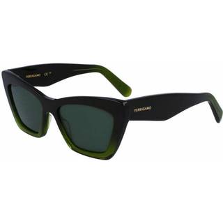 Ferragamo Kvinde SF929SN 316 Solbriller Acetat Grøn Sommerfugl Normal Normal