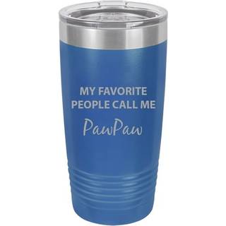 Mine yndlingsfolk kalder mig pawpaw rustfrit stål indgraveret isoleret tumbler 20 oz rejse kaffekrus blå