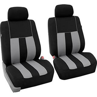FH Group Car Seat Covers Front Set Gray Cloth - Seat Covers til Low Back Car S?der med aftagelig nakkest?tte Universal Fit Automotive Seat Cover