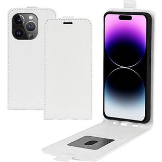 iPhone 15 Pro Vertikal Flip Taske med Kortholder - Hvid