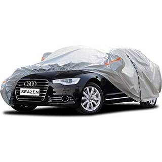 SEAZEN 6 lag Bilafd?kning Vandt?t alle vejr udend?rs bilovertr?k til biler med lynl?s d?r hagl UV Snow Wind Protection Universal Full Car Cover t