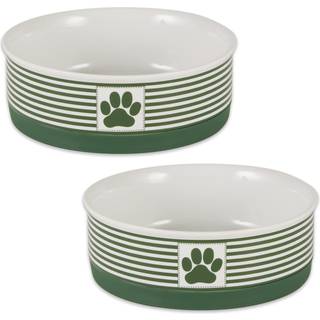 Bentørt Paw & Patch Ceramic Pet Collection Medium Set 6x2 Hunter Green 2 Piece (5742)