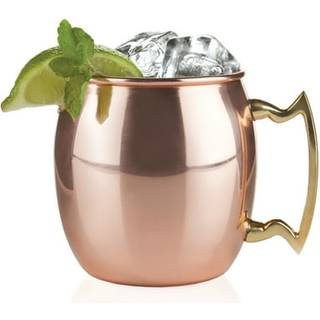 Twine Moskva Mule Mug til Mint Juleps Tiki Cocktails Solid kobber med nikkelbel?gning og messing h?ndterer kobberkopper til Moskva Mules 16 oz S?