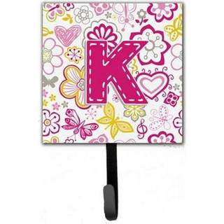 """" Caroline's Treasures CJ2005-KSH4 brev K blomster og sommerfugle lyserød snor eller nøgleholder lille flerfarvet """"