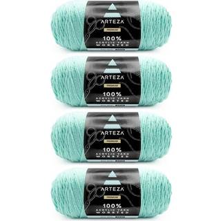 Arteza Akrylgarn til h?kling af 4 x 200-G Skeins of Worsted Yarn til strikning af havsav A506 Maskinvaskbar strikning H?klet forsyninger-Brug med