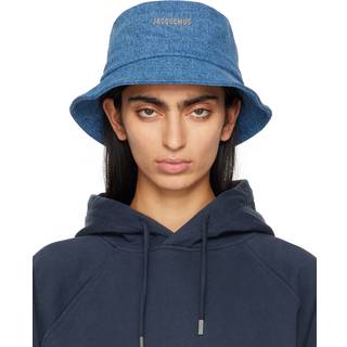 Jacquemus Logo denim bucket hat - blue - XL