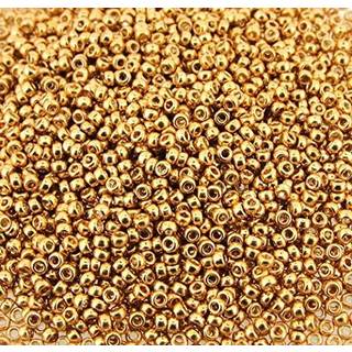 Miyuki Round Rocailles fr?perler St?rrelse 15/0 8.2g Duracoat Galvanized Gold