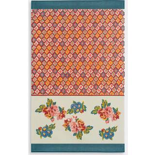 Lisa Corti Bath Linens - 'Lisa Bouquet' beach towel, cream in multicolor Cotton Muslin