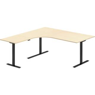 Hæve-sænkebord DNA, Birk 1800x1800 mm Venstre 3-ben/Sort