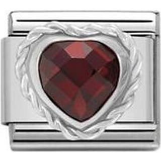 Nomination Red Cubic Zirconia Faceted Heart Charm