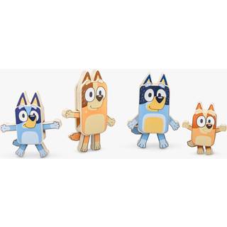 Bluey Wooden -karakterfigurer - 4 farverige tr?figurer - FSC certificeret til b?rn 3 ?r og op