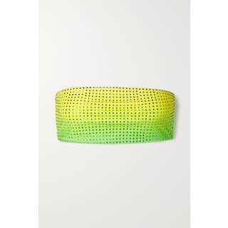 Self-Portrait Embellished bandeau bikini top - green - XXS