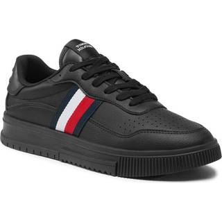 Tommy Hilfiger Herren Sneaker schwarz Leder geprägt