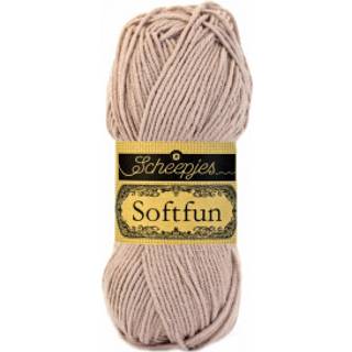 Scheepjes Softfun 2470 Soft Mauve Indhold: 60% Bomuld / 40% Akryl Vægt/længde: 50 gram = ca. 140 meter Anbefalede pinde: 3.50-4.00 mm Strikkefasthed: 10 cm = 21 x 30 m Maskinvask / Skåneprogram max 30°C.
