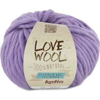 Katia Love Wool 132 Violet Indhold:85% uld, 15% alpaca Vægt/længde: 100 g = ca. 50 meter Anbefalede pinde: 12-15 mm Strikkefasthed: 10 x 10 cm = 7 m x 9 p Vask:Håndvask / Tåler ikke tørretumbling.
