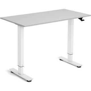 Flexidesk hæve-sænke bord 120x60cm lys grå med hvidt stel