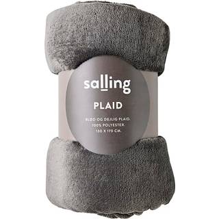 Salling plaid i fleece - mørkegrå