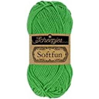 Scheepjes Softfun 2605 Emerald Indhold: 60% Bomuld / 40% Akryl Vægt/længde: 50 gram = ca. 140 meter Anbefalede pinde: 3.50-4.00 mm Strikkefasthed: 10 cm = 21 x 30 m Maskinvask / Skåneprogram max 30°C.