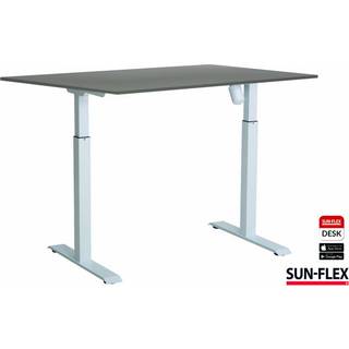 Sun-Flex EasyDesk Adapt 1 hæve-sænkebord 160x80cm grå med hvidt stel