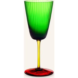 Dolce&Gabbana Casa Glassware - 'Carretto Siciliano' white wine glass, green and red in green 100% Murano Glass