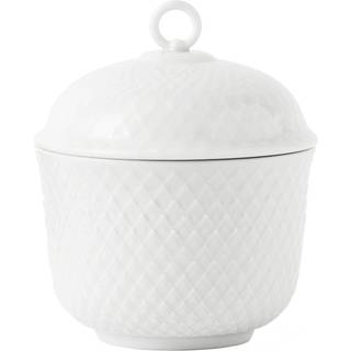 Lyngby Porcelæn Rhombe skål med låg Ø8,5 cm Hvid
