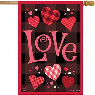 Briarwood Lane Hearts of Love Valentine's Day House Flag 28 """" X 40 """"