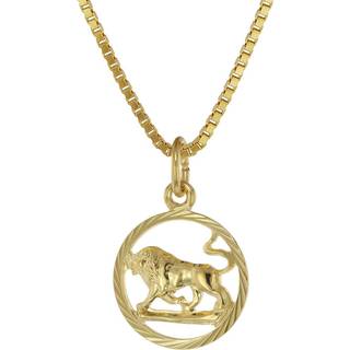 trendor 75990-08 Kinder Sternzeichen Löwe 333 Gold + goldplattierte Kette