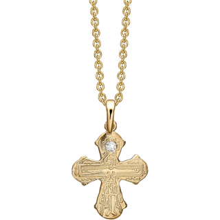 Aagaard - Dagmarkors vedhæng i 8 kt guld med 0,03ct lab-grown diamant