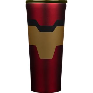 Corkcicle Marvel 24 Ounce Triple Isolated Rustfri Steel Travel Cup tumbler med låg og silikonebund til varme og kolde drinks Iron Man