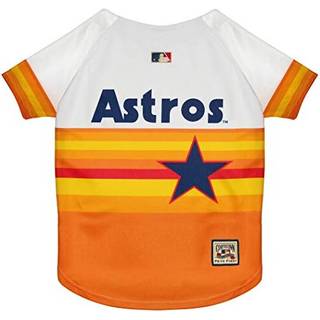 MLB Houston Astros Vintage Throwback-trje til hunde og katte i holdfarve. Komfortabelt polybomuldsmateriale stort