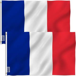 Anley Pack of 2 Fly Breeze 3x5 Foot France Flag - Vivid Color and Fade Proof - Canvas Header og Double Stitched - French National Flags Polyester