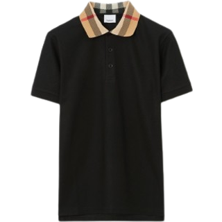 Burberry Burberry Check cotton piquÃ© polo shirt - black - IT 58