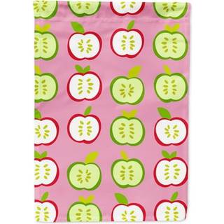"""" Caroline's Treasures BB5141GF Havestørrelse æbler på lyserødt flag multicolor lille """"