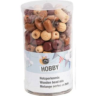 Holz-Perlen Mix natur 200g - Natur Mix