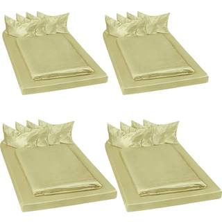4x Sengetøj i satin, 6-dele - grøn