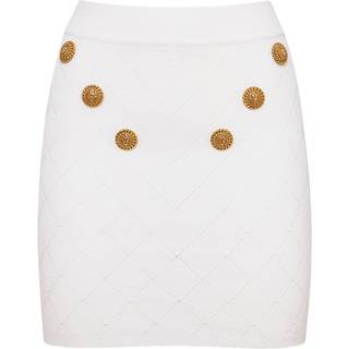 Balmain Embellished ribbed-knit miniskirt - white - XXXL