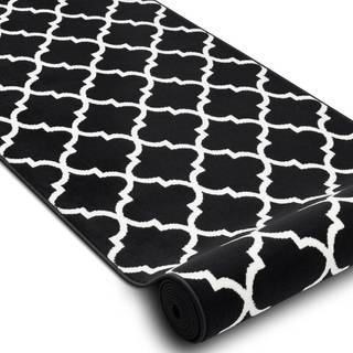 Fortovet BCF MORAD Trelis Marokkansk kløver sort / fløde 80 cm 80x1350 cm