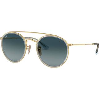 Ray - Ban Unisex RB3647N 91233M Solbriller Metal Guld Blå Rund Normal Skygge