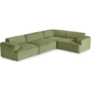 Stort hjørnesofa Melva (4-personers) i riflet fløjl