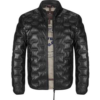 MILESTONE Herren Lederjacke schwarz unifarben